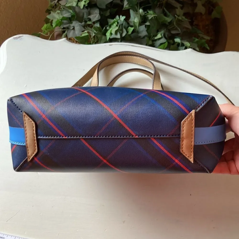 Banana Republic Blue Plaid Crossbody Bag Purse EUC